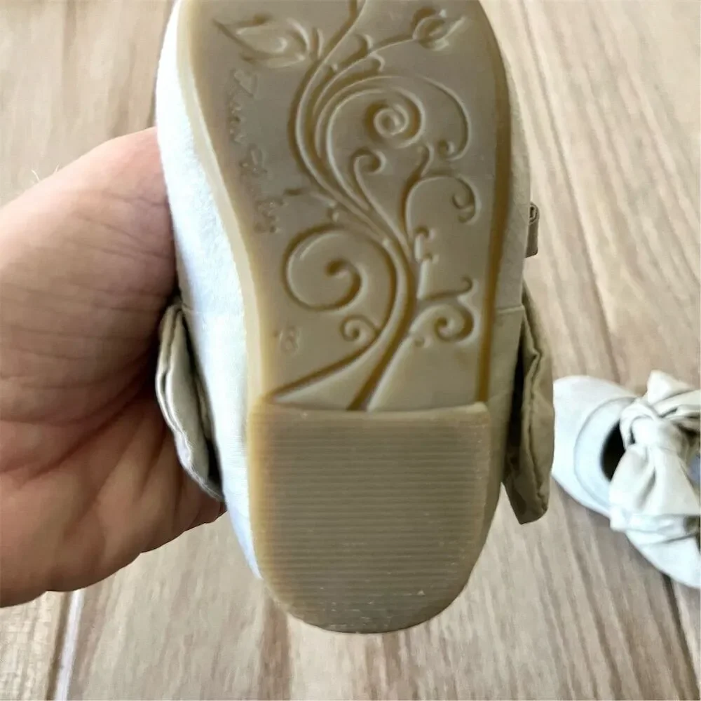 Zara Ballet Flats Brown Suede Bow Detail Size 18 Months